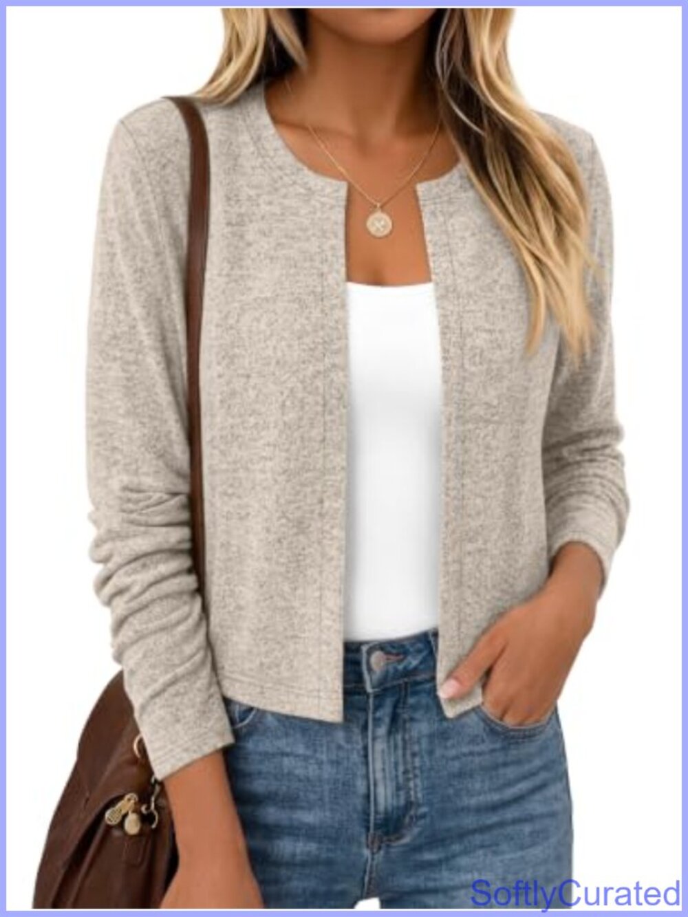 Lightweight Cropped Open Front Cardigan Sweater for Women Fall Layering